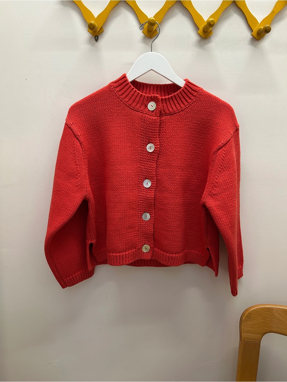 Nikki Chasin | Shiloh Cotton Cardigan in Coral - Picture 4 of 7